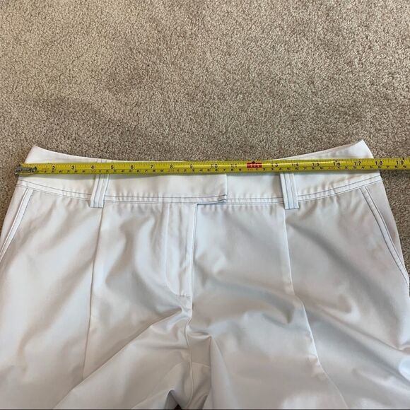 Adidas ClimaLite White pants capris blue stripe golf Sz 12 NWOT - Picture 8 of 12